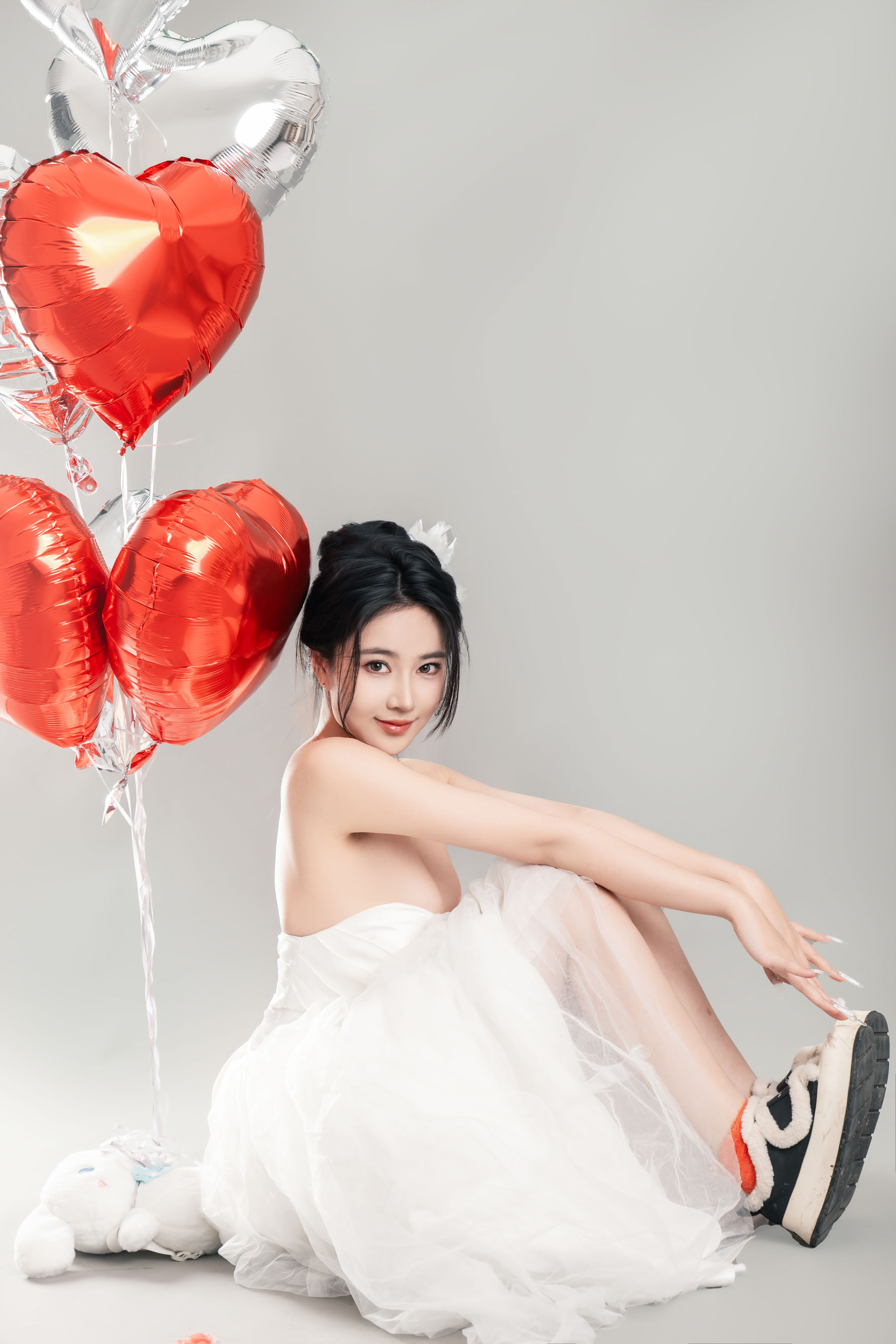 网络美女Nnian白色婚纱LOVE情人节特别篇摄影写真-御萝部落-御萝部落