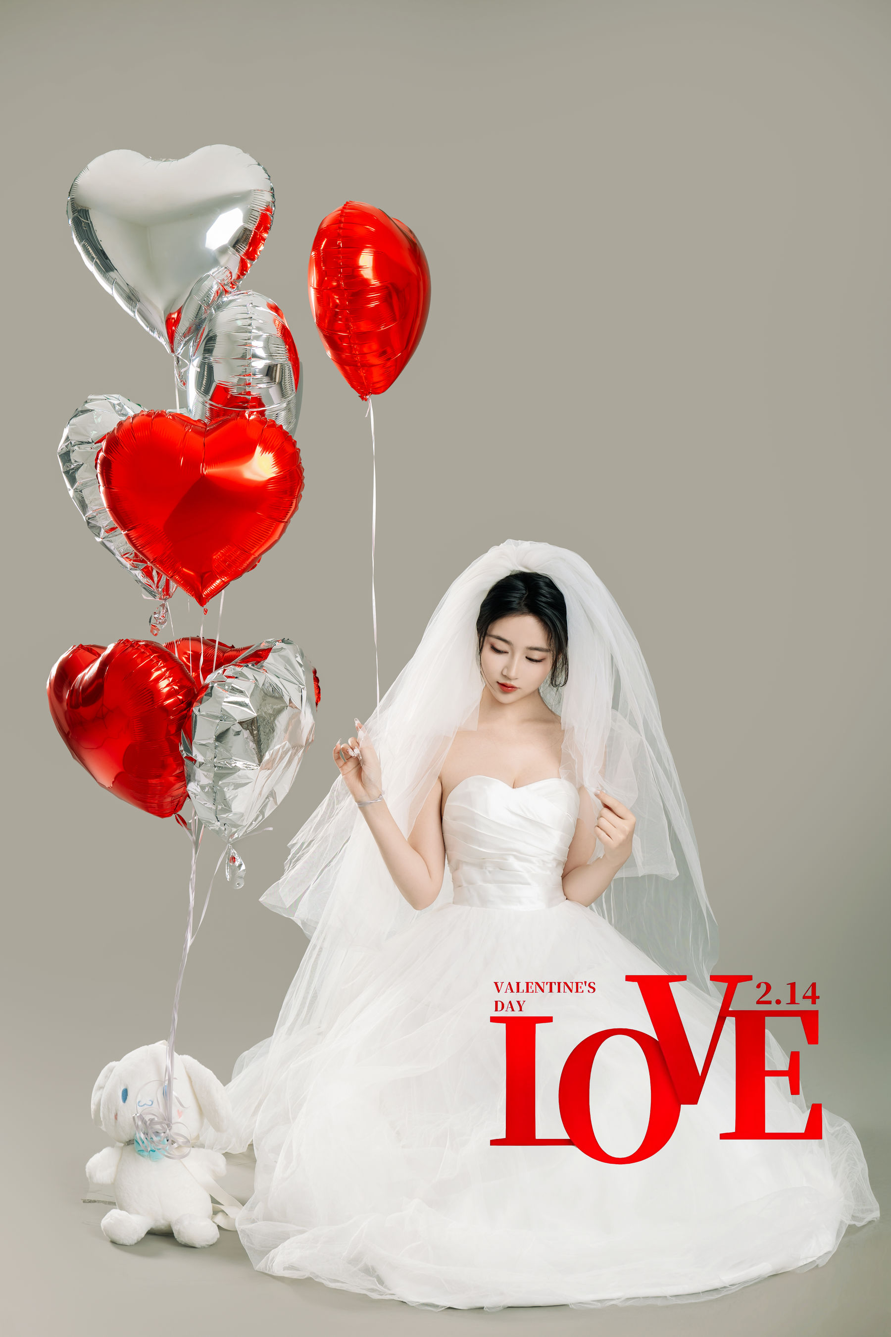 Nnian白色婚纱LOVE情人节特别篇摄影写真