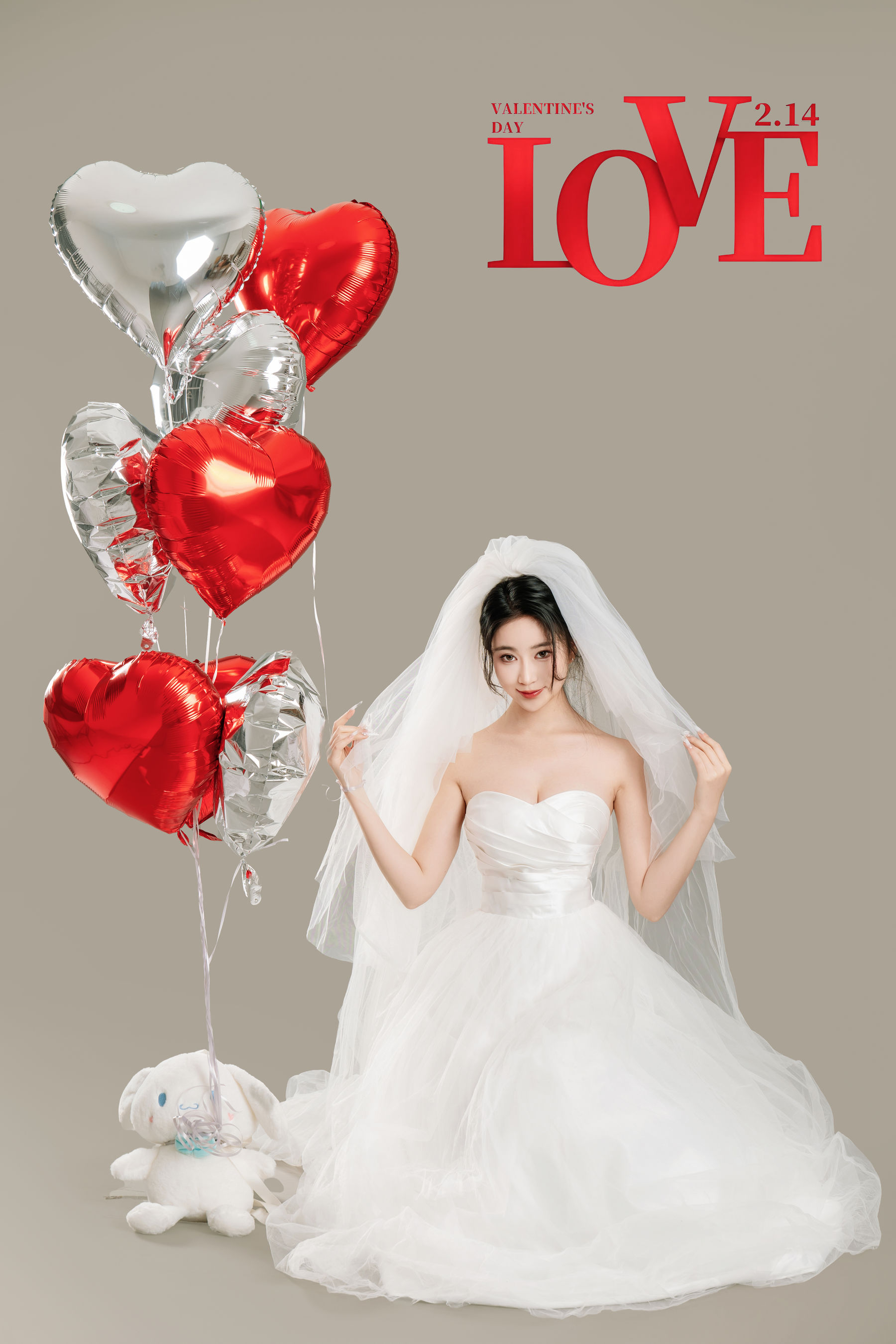 Nnian白色婚纱LOVE情人节特别篇摄影写真