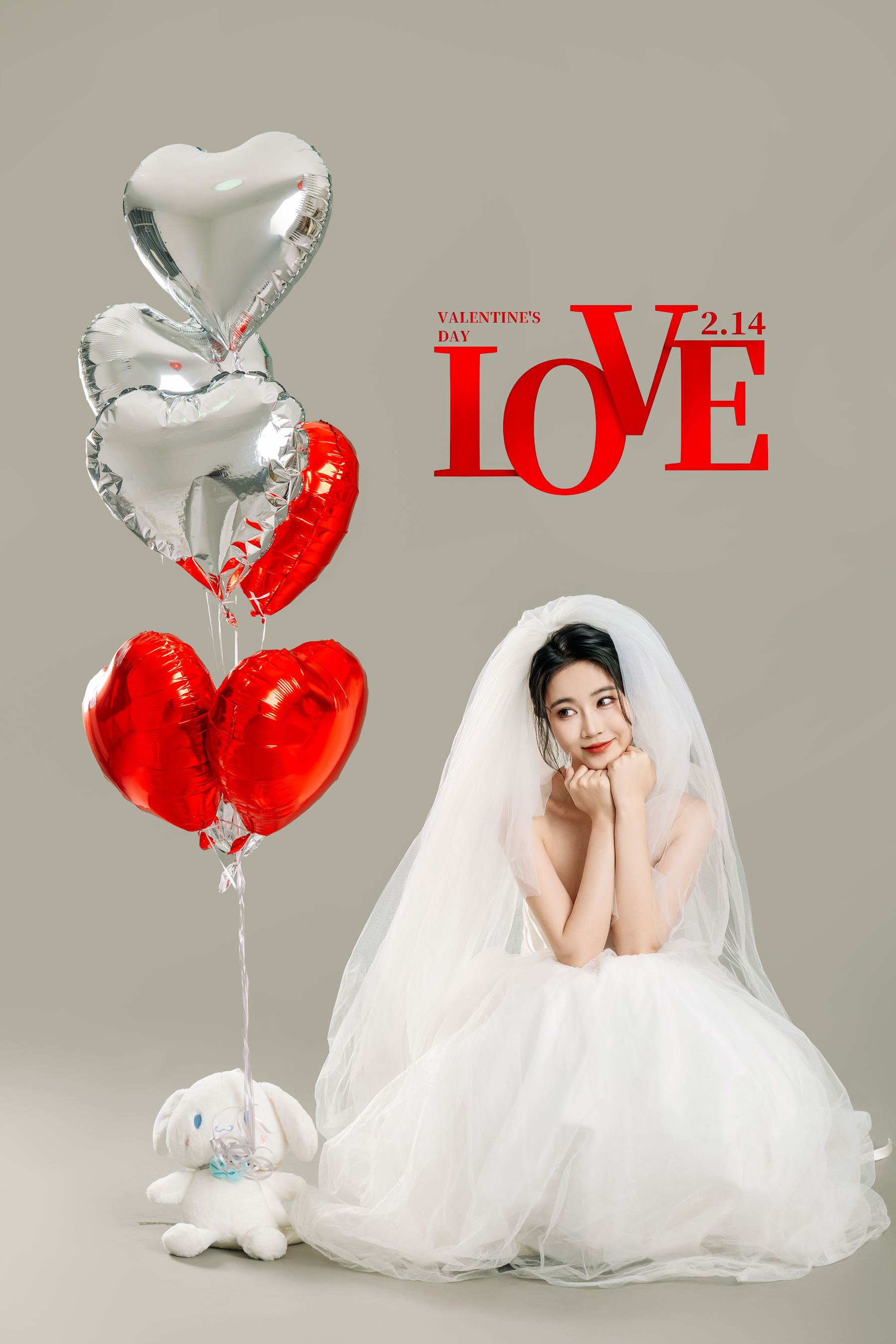 Nnian白色婚纱LOVE情人节特别篇摄影写真