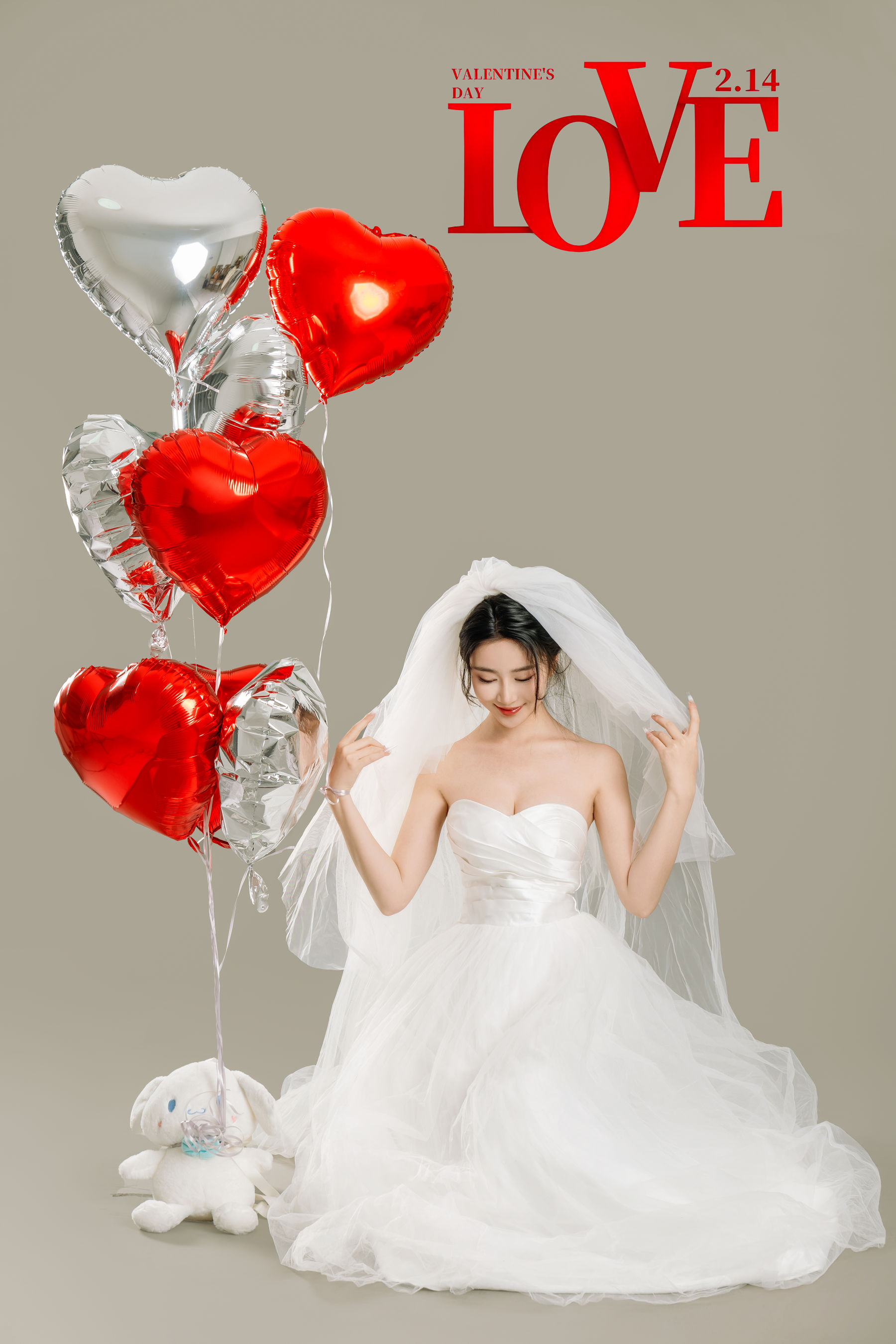 Nnian白色婚纱LOVE情人节特别篇摄影写真