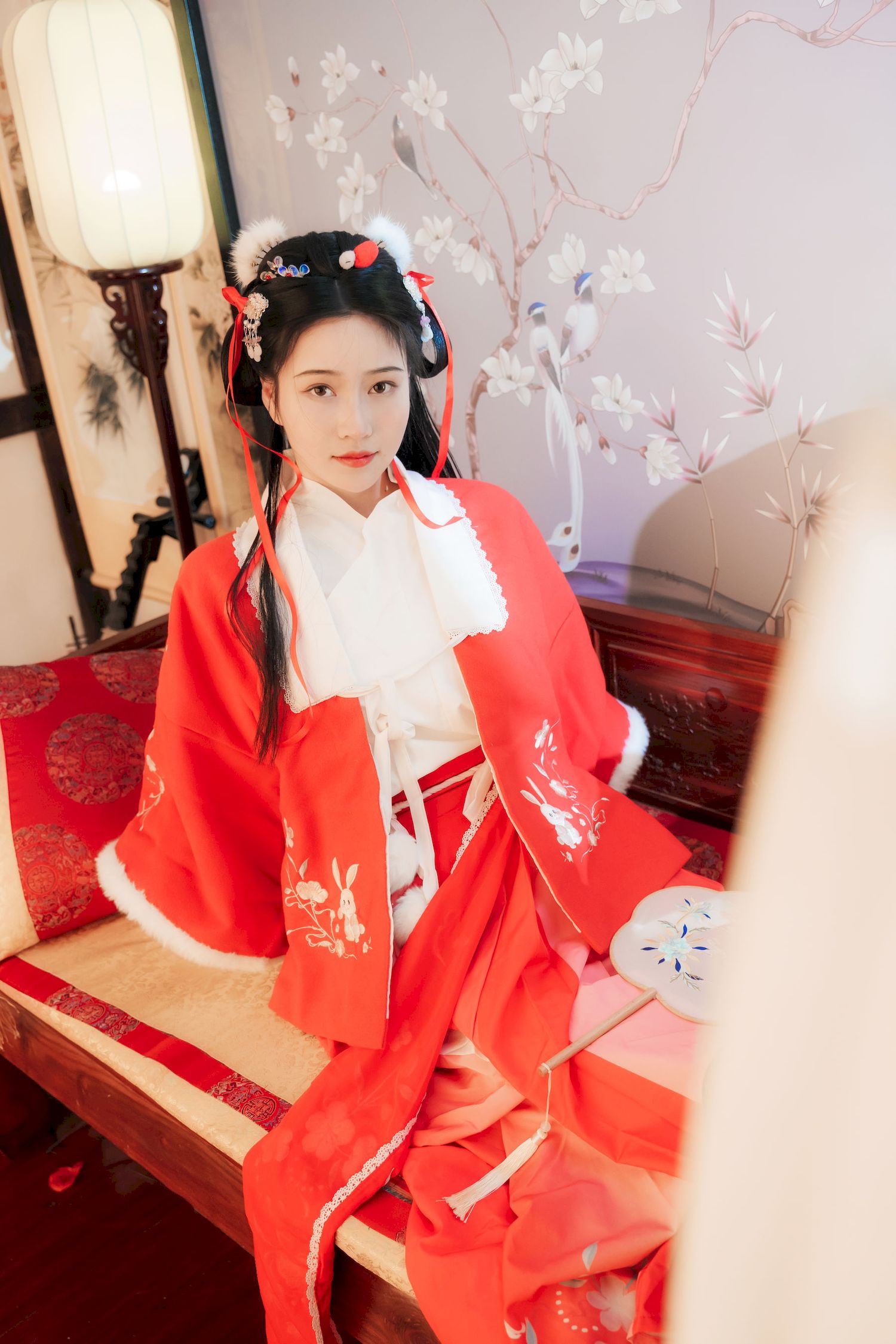 古典美女Nnian拜年服喜庆写真