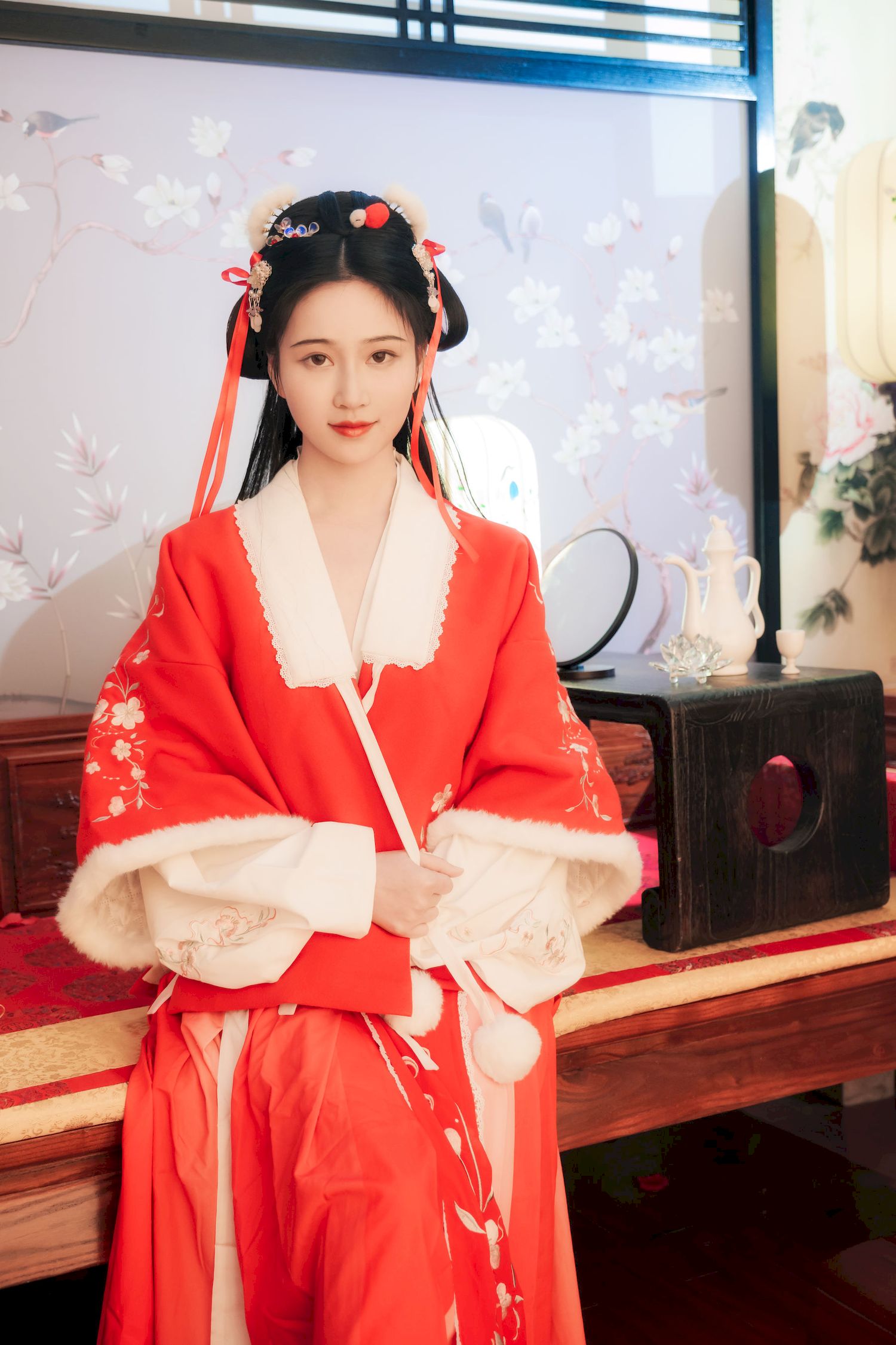 古典美女Nnian拜年服喜庆写真