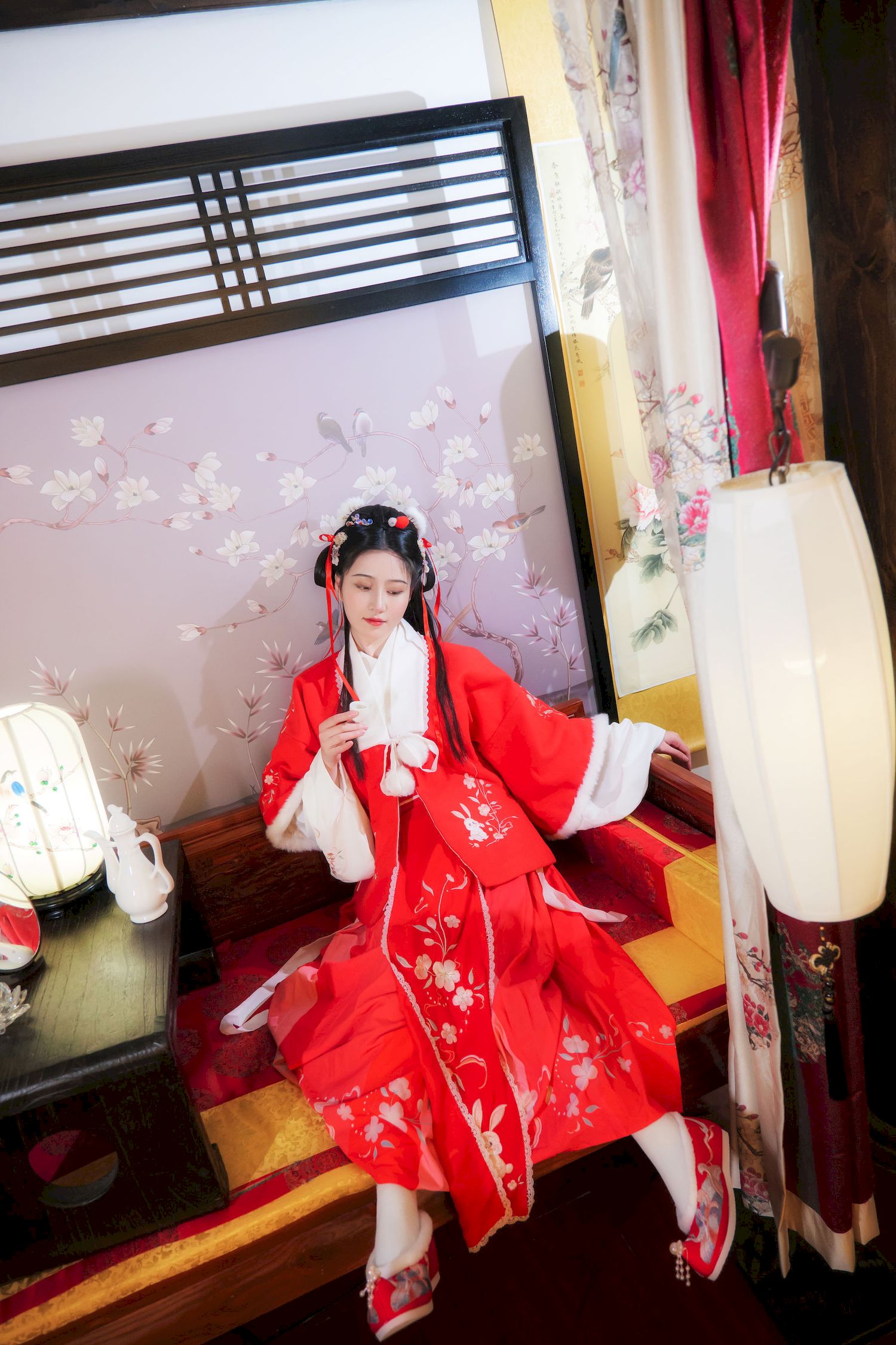 古典美女Nnian拜年服喜庆写真