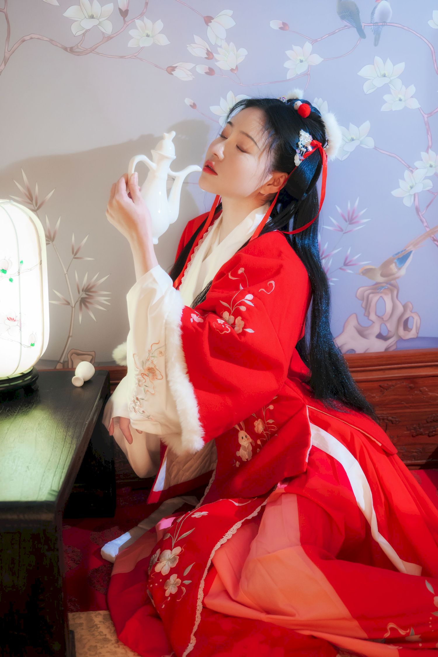 古典美女Nnian拜年服喜庆写真