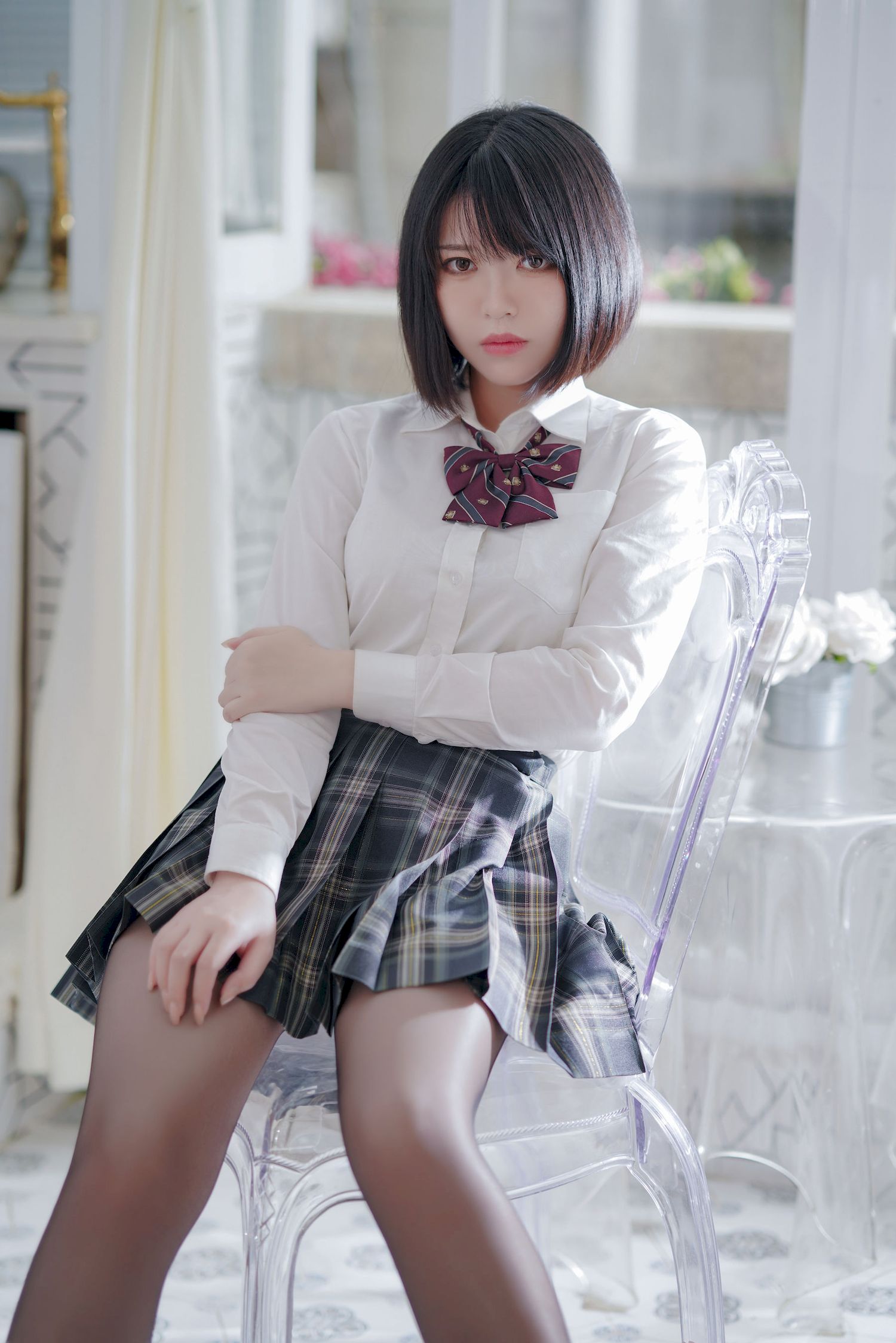 半半子_黑丝JK制服彼女の主题性感写真