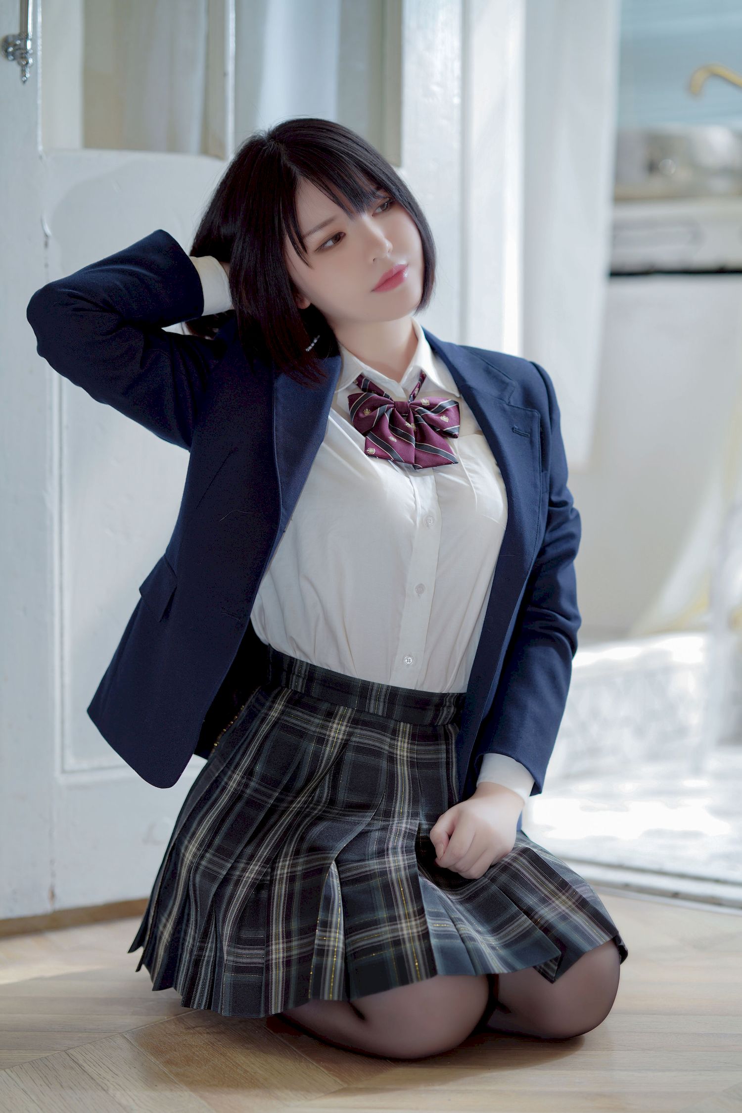 半半子_黑丝JK制服彼女の主题性感写真