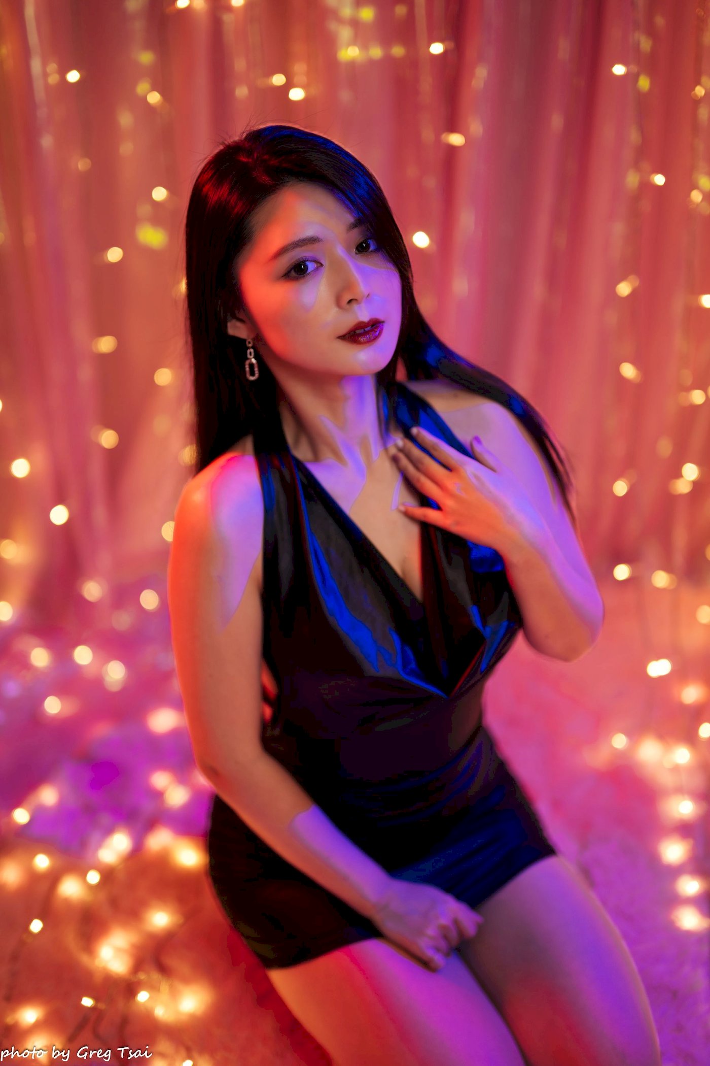 筱筱黑色皮裙黑长直秀发居家熟女棚拍