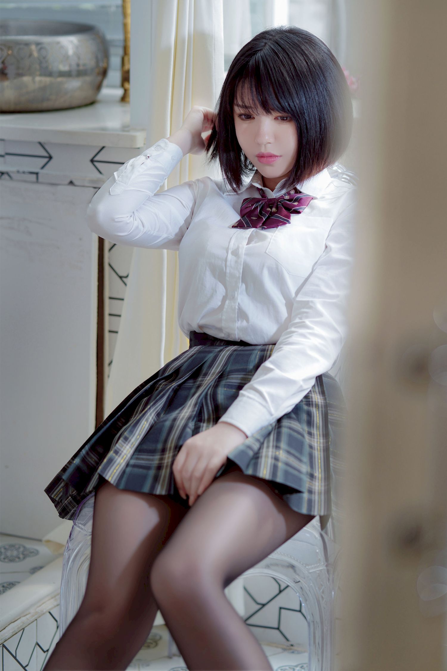 半半子_黑丝JK制服彼女の主题性感写真